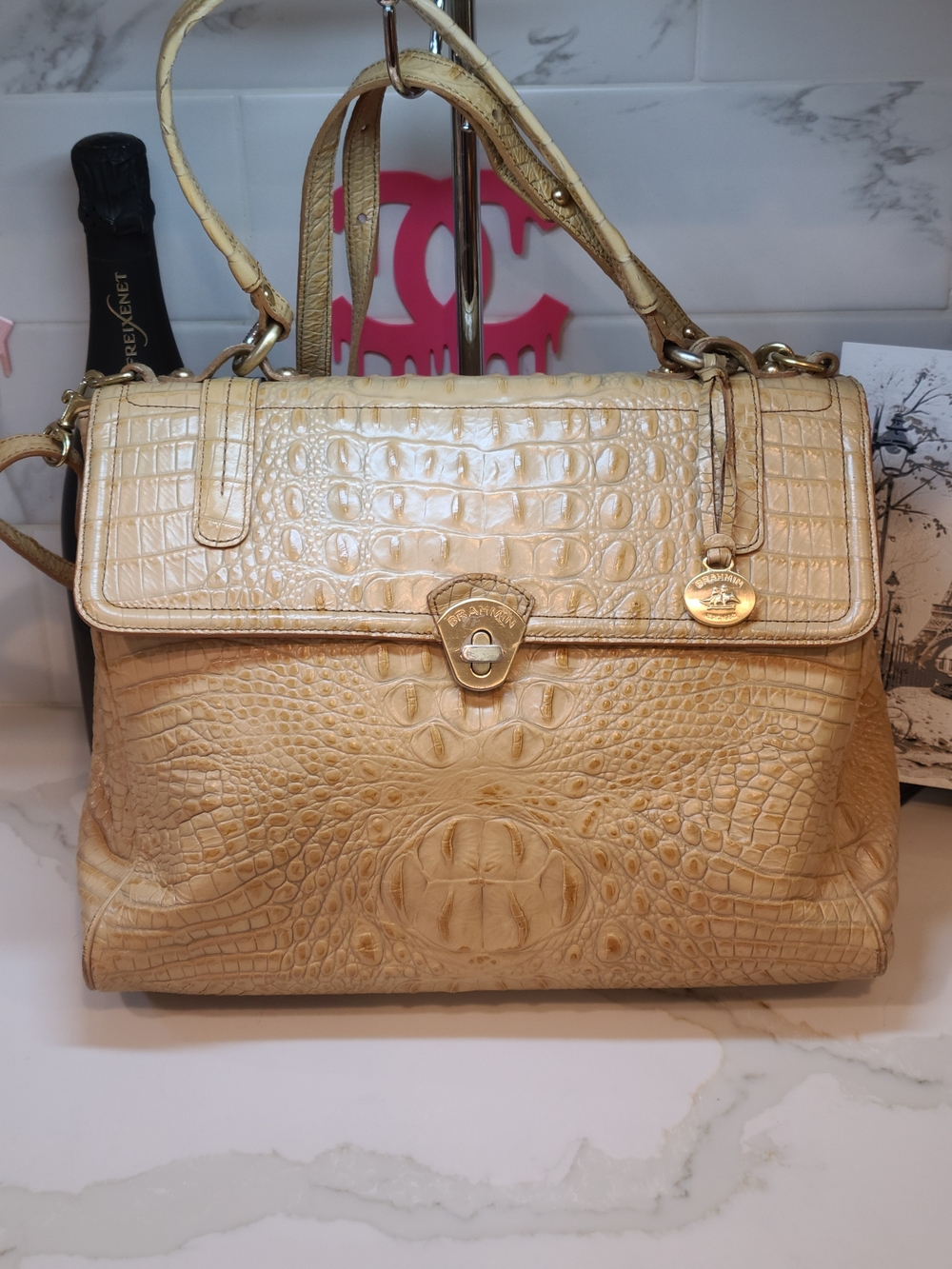 Brahmin Vintage Selia Melbourne Satchel Shoulder Bag Guc With COA